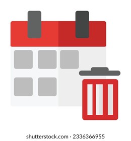 clean simple calendar icon flat style design isolated on white background