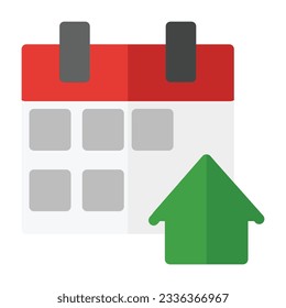 clean simple calendar icon flat style design isolated on white background