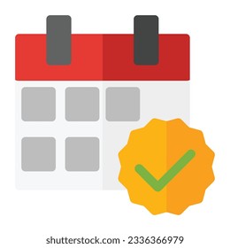 diseño de estilo plano de icono de calendario simple limpio aislado en fondo blanco