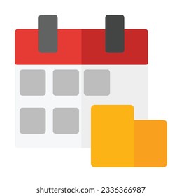 clean simple calendar icon flat style design isolated on white background