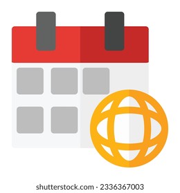 clean simple calendar icon flat style design isolated on white background