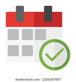 clean simple calendar icon flat style design isolated on white background