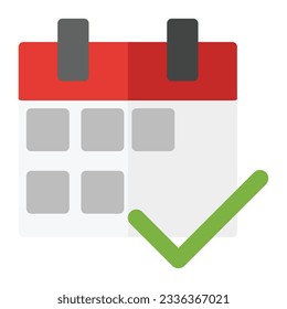 clean simple calendar icon flat style design isolated on white background