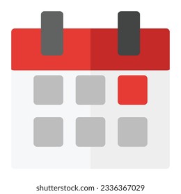 clean simple calendar icon flat style design isolated on white background