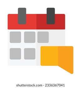 clean simple calendar icon flat style design isolated on white background