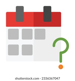 clean simple calendar icon flat style design isolated on white background
