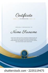 Clean and simple certificate design template with abstract geometric background texture decoration