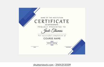 Diseño de certificado limpio y simple. Certificados simples. Certificado de formación profesional