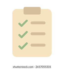Un icono de lista de comprobación limpio y sencillo, perfecto para la gestión de tareas, la productividad y los objetivos completados. Ideal para varios diseños digitales.