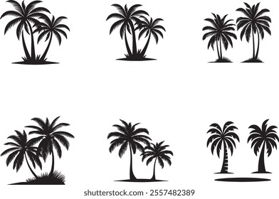 clean and simple coconut tree silhouette