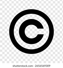 Clean and simple copyright symbol transparent icon for use