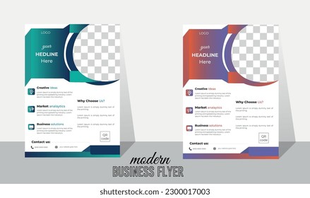 Clean and simple corporate modern multipurpuse wavy gradient shape  vector creative curvy a4 business flyer design templet,Advertisment colorfull creative social green blue orange promotion flyer.