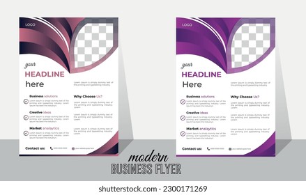 Clean and simple corporate modern multipurpuse wavy gradient shape  vector creative curvy a4 business flyer design templet,Advertisment colourful creative social black pink Violate promotion flyer.