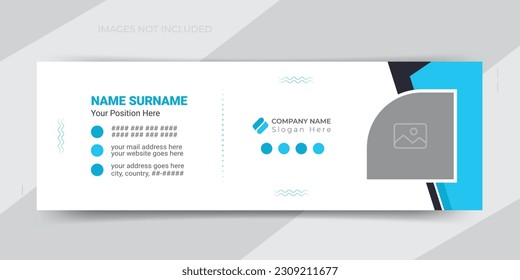 Clean and simple creative email signature or footer for personal social media cover page design template