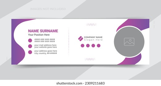Firma o pie de página de correo electrónico creativo y limpio y simple para la plantilla de diseño de portada de medios sociales personales