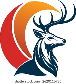 clean and simple deer head logo inmodern vector 