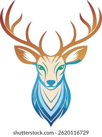 clean and simple deer head logo inmodern vector 