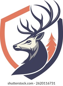 clean and simple deer head logo inmodern vector 