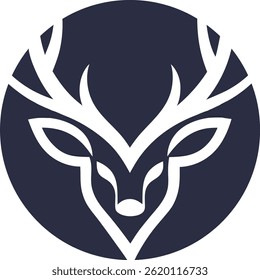 clean and simple deer head logo inmodern vector 