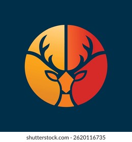 clean and simple deer head logo inmodern vector 