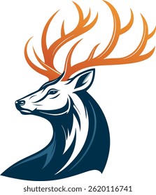 clean and simple deer head logo inmodern vector 