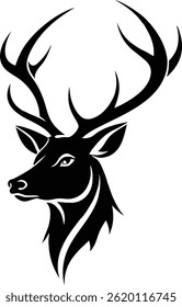 clean and simple deer head logo inmodern vector 