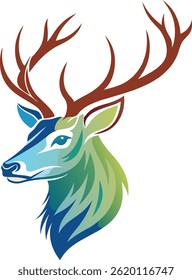 clean and simple deer head logo inmodern vector 