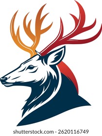 clean and simple deer head logo inmodern vector 