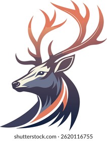 clean and simple deer head logo inmodern vector 