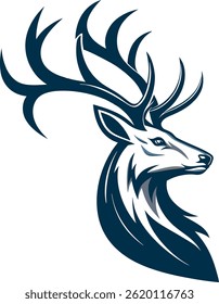 clean and simple deer head logo inmodern vector 