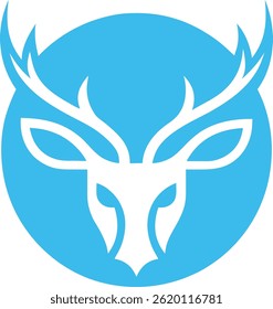 clean and simple deer head logo inmodern vector 