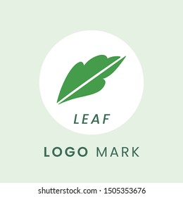 Clean and simple design of green leaf vector icon illustration.