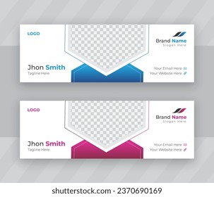 Clean and simple design templates for email signatures, footers, and personal social media covers