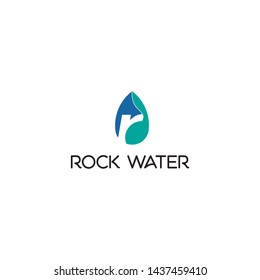 Clean simple and elegant Modern R initial , rock and water