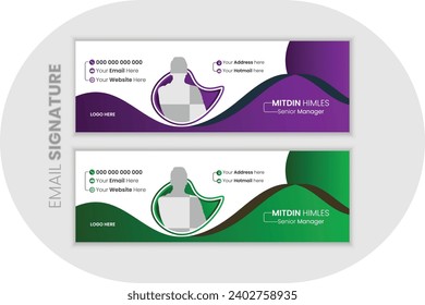 Clean and simple email signature design template. 