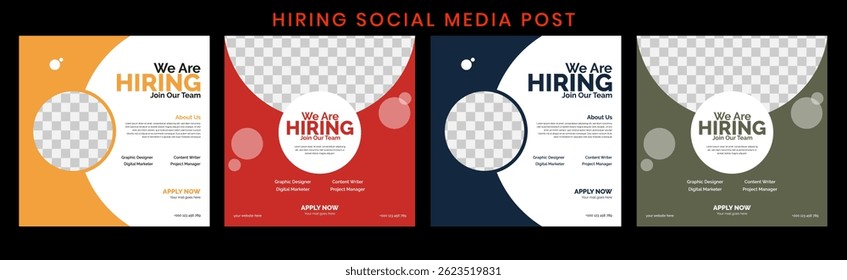 Clean and simple employee hiring social media post banner template hiring template design 