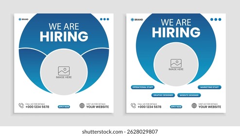 Clean and simple employee hiring social media post banner template