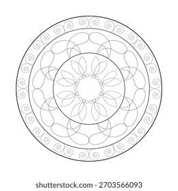 A clean and simple geometric mandala illustration with prominent concentric circles.