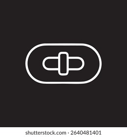 A clean and simple graphic symbol displayed in white against a contrasting black background. Evokes a sense of modern minimalism and design sophistication.