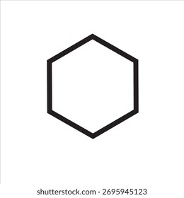 A clean and simple hexagon icon featuring six equal sides and sharp corners. The geometric shape represents balance, structure, and connectivity, making it suitable for design, technology, or abstract