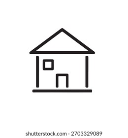 A clean and simple home icon representing comfort, safety, and navigation to the main page.