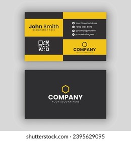 Clean and simple horizontal business card template - professional business card	