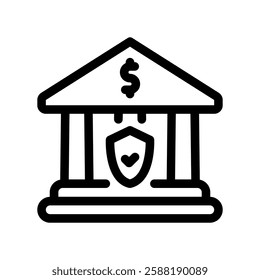 A clean and simple icon for bank building, insurance company