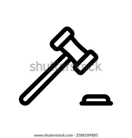 A clean and simple icon for judicial gavel
