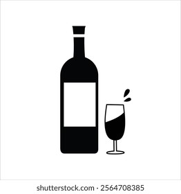 Clean and simple icon for new year celebration on white background suitable for invitation card design, web design.