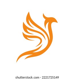 a clean and simple illustration of a phoenix