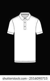 A clean and simple illustration of a white polo shirt with short sleeves and a button-up collar. This design is perfect for fashion design, branding.