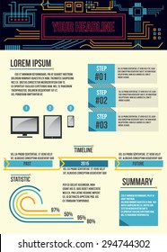 Clean & Simple infographics elements for designing your own work , IT technology ,Chart,diagram,time line ,brochure,Layout
