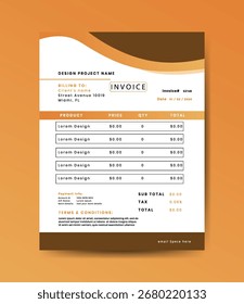 limpar e simples Modelo de papel promocional de recibo de imposto sobre pagamento de fatura e fatura