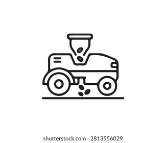 Clean, simple line art of a push lawn mower.